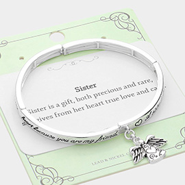 Sister's Blessing Angel Stretch Bracelet