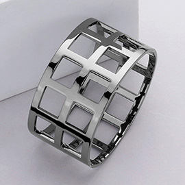 Metal Cage Hinged Bangle Bracelet