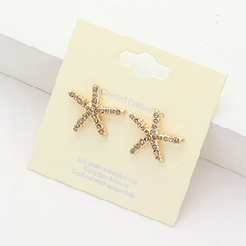 Crystal Starfish Stud Earrings