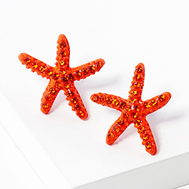 Crystal Starfish Stud Earrings