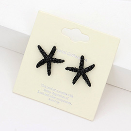 Crystal Starfish Stud Earrings