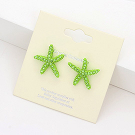 Crystal Starfish Stud Earrings