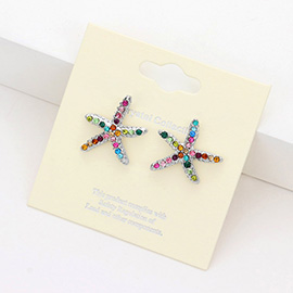 Crystal Starfish Stud Earrings