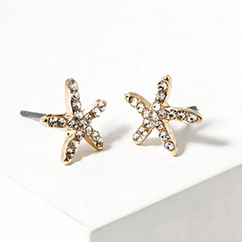 Crystal Paved Starfish Stud Earrings