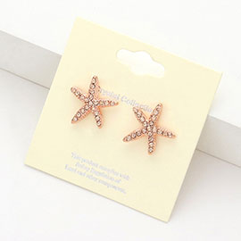 Crystal Starfish Stud Earrings