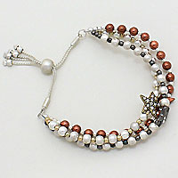 Pave Star Beaded Bracelet