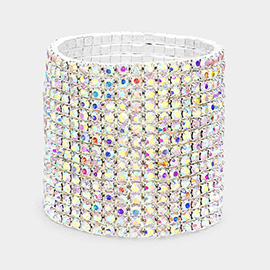 15-Row Rhinestone Stretchable Bracelet