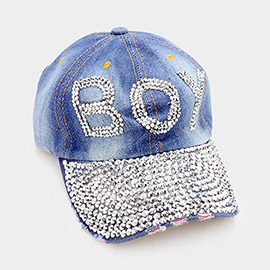 Studded Denim Boy Baseball Cap