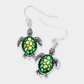 Enamel Turtle Dangle Earrings