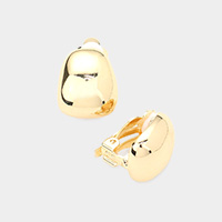 Metal Dome Clip On Earrings