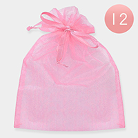 12PCS - 6.75 X 9.5 Ribbon Organza Gift Bags