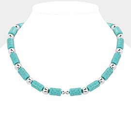 Bead Accented Turquoise Necklace