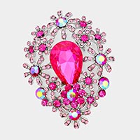 Glass Crystal Flower Cluster Brooch / Pendant