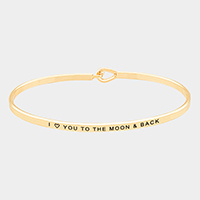 I Love You to the moon & back Brass Thin Metal Hook Bracelet