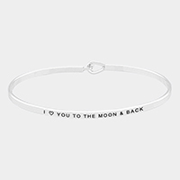 I Love You to the moon & back Brass Thin Metal Hook Bracelet