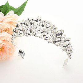 Marquise Stone Cluster Vine Pageant Tiara