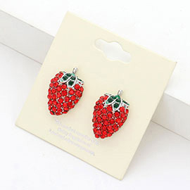 Crystal paved Strawberry Stud Earrings