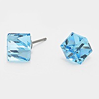 12mm Genuine crystal cube stud earrings