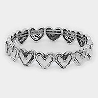 Metal heart stretch bracelet