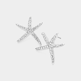Crystal Paved Starfish Stud Earrings