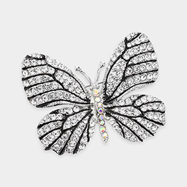 Rhinestone Pave Butterfly Pin Brooch