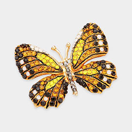 Rhinestone Pave Butterfly Pin Brooch