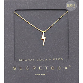 SECRET BOX_14 K Gold Dipped Thunderbolt Pendant Necklace