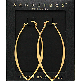 SECRET BOX_14K Gold Dipped Metal Hoop Pin Catch Earrings