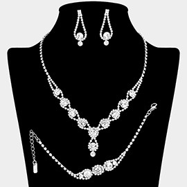 Rhinestone Bubble Necklace Jewelry Set