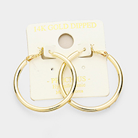 14K Gold Dipped 1.6 Inch Hypoallergenic Hoop Earrings