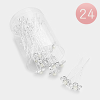 24 PCS - Mini Crystal Flower Pearl Hair Combs Pins