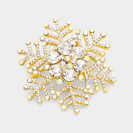 Crystal Rhinestone Snowflake Pin Brooch