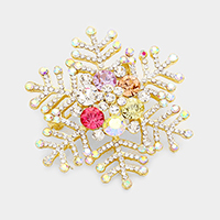 Crystal Rhinestone Snowflake Pin Brooch