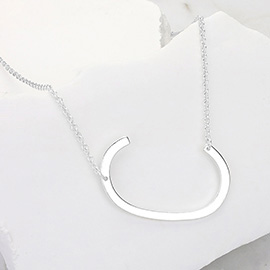 -C- Metal Monogram Pendant Necklace