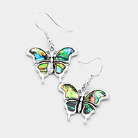 Abalone Butterfly Dangle Earrings