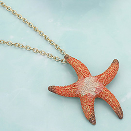 Starfish Colored Metal Pendant Necklace