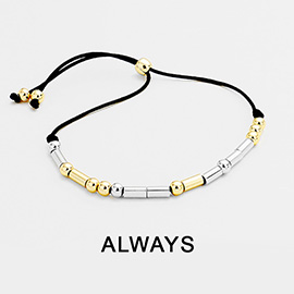 ALWAYS Message Morse Code Adjustable Cinch Pull Tie Bracelet