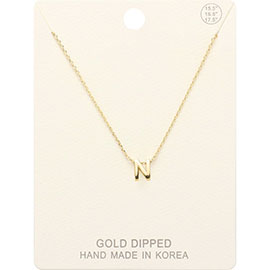 -N- Gold Dipped Metal Pendant Necklace