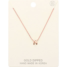 -N- Gold Dipped Metal Pendant Necklace