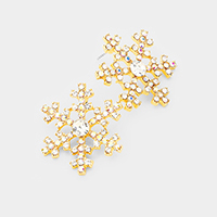 Crystal Pave Snowflake Earrings