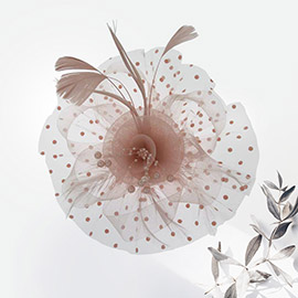 Floral Beads Feather Net Fascinator / Headband