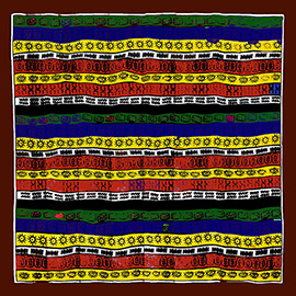 Silk Feel Striped Pattern Print Square Scarf