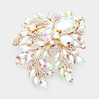 Floral Crystal Rhinestone Bouquet Brooch / Pendant