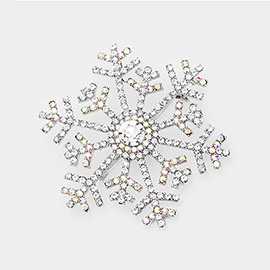 Crystal Pave Snowflake Pin Brooch / Pendant