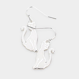 Enamel Cat Dangle Earrings