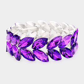 Marquise Glass Crystal Stretch Evening Bracelet