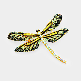 Rhinestone Embellished Dragonfly Pin Brooch