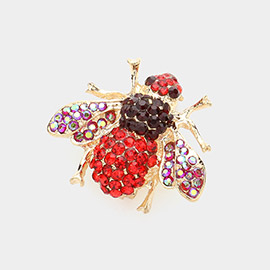 Honey Bee Crystal Rhinestone Pin Brooch