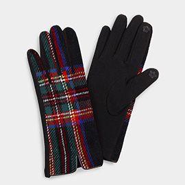 Tartan Plaid Smart Touch Gloves