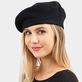 Stretchy Solid Beret Hat